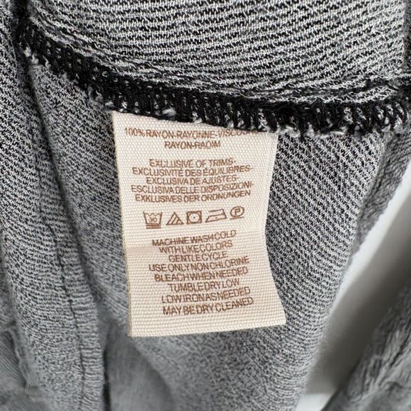 Free People Magic Breeze Button Up Oversized Top, Sz XS, Black/Gray, Bell Sleeve - Picture 10 of 10